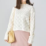 アイボリー | 透かしスカラップニットプルオーバー/AC1309 acro アクロ | ORiental TRaffic