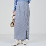 ブルー | チェックスリットタイトスカート/AC1340 acro アクロ | ORiental TRaffic