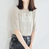 グレー | 5分袖カラーシアーメッシュトップス/AC1429 acro アクロ | ORiental TRaffic