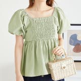 カーキ | 《acro》アクロ Wフロントパフスリーブトップス | ORiental TRaffic