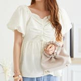 ホワイト | 《acro》アクロ Wフロントパフスリーブトップス | ORiental TRaffic