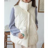 ホワイト | 中綿ダウンベスト 秋冬 軽量 | Ada.