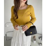 胸元切り替え スクエアネック ニット | Ada. | 詳細画像32 