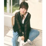 メッシュ リボンデザイン ルーズ カーディガン | Ada. | 詳細画像12