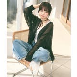 メッシュ リボンデザイン ルーズ カーディガン | Ada. | 詳細画像16