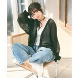 メッシュ リボンデザイン ルーズ カーディガン | Ada. | 詳細画像17