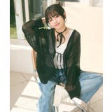 メッシュ リボンデザイン ルーズ カーディガン | Ada. | 詳細画像2