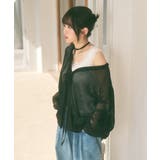 メッシュ リボンデザイン ルーズ カーディガン | Ada. | 詳細画像24