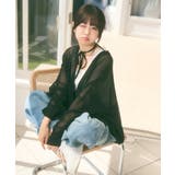 メッシュ リボンデザイン ルーズ カーディガン | Ada. | 詳細画像3