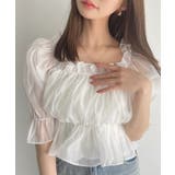 2WAY オフショル シアー ギャザー ブラウス | Ada. | 詳細画像6