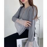 チュール ティアード フリル レイヤード カットソー | Ada. | 詳細画像6