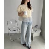 リバーシブル使用可能♪ チュールドッキング バルーン デザイン カットブラウス | Ada. | 詳細画像18