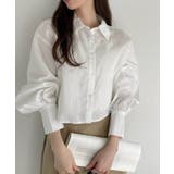 【Eclat one】ビジュー デザイン ボリュームスリーブ シャツ | Eclat one | 詳細画像2 