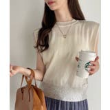 箔加工 ノースリーブ サマーニット | Eclat one | 詳細画像1