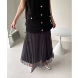 【Eclat one】ストライプ シアー プリーツスカート | Eclat one | 詳細画像3 