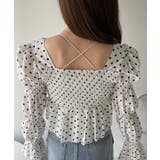 スクエアネック ドット クロップド マムルークスリーブ トップス | Ada. | 詳細画像11