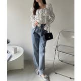 スクエアネック ドット クロップド マムルークスリーブ トップス | Ada. | 詳細画像2