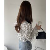 スクエアネック ドット クロップド マムルークスリーブ トップス | Ada. | 詳細画像5