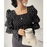 スクエアネック ドット クロップド マムルークスリーブ トップス | Ada. | 詳細画像7