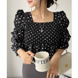 スクエアネック ドット クロップド マムルークスリーブ トップス | Ada. | 詳細画像9