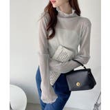 【Eclat one】ハイネック ラメ シアー プリーツ トップス | Eclat one | 詳細画像10