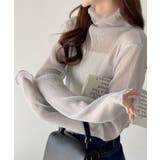 【Eclat one】ハイネック ラメ シアー プリーツ トップス | Eclat one | 詳細画像12