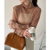 【Eclat one】ハイネック ラメ シアー プリーツ トップス | Eclat one | 詳細画像24