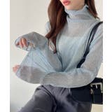 【Eclat one】ハイネック ラメ シアー プリーツ トップス | Eclat one | 詳細画像8