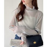 【Eclat one】ハイネック ラメ シアー プリーツ トップス | Eclat one | 詳細画像9