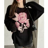 ローズ ジャガード オーバーサイズ ニット | Ada. | 詳細画像30