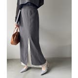 ストライプデザイン フェイクレイヤード タイトスカート | Eclat one | 詳細画像5 