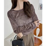 シアー ベロア クルーネック ロングスリーブ トップス | Ada. | 詳細画像11