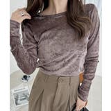 シアー ベロア クルーネック ロングスリーブ トップス | Ada. | 詳細画像12