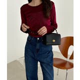 シアー ベロア クルーネック ロングスリーブ トップス | Ada. | 詳細画像14