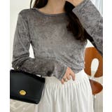 シアー ベロア クルーネック ロングスリーブ トップス | Ada. | 詳細画像23