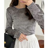 シアー ベロア クルーネック ロングスリーブ トップス | Ada. | 詳細画像24