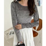 シアー ベロア クルーネック ロングスリーブ トップス | Ada. | 詳細画像26