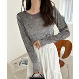 シアー ベロア クルーネック ロングスリーブ トップス | Ada. | 詳細画像27