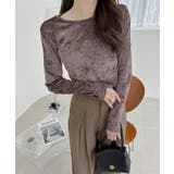 シアー ベロア クルーネック ロングスリーブ トップス | Ada. | 詳細画像34