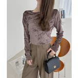 シアー ベロア クルーネック ロングスリーブ トップス | Ada. | 詳細画像35