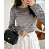 シアー ベロア クルーネック ロングスリーブ トップス | Ada. | 詳細画像5