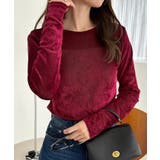 シアー ベロア クルーネック ロングスリーブ トップス | Ada. | 詳細画像7