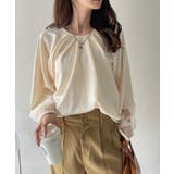 【Eclat one】シアー ドッキング ランタンスリーブ ブラウス | Eclat one | 詳細画像13