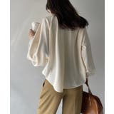 【Eclat one】シアー ドッキング ランタンスリーブ ブラウス | Eclat one | 詳細画像14