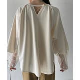 【Eclat one】シアー ドッキング ランタンスリーブ ブラウス | Eclat one | 詳細画像28