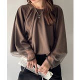 【Eclat one】シアー ドッキング ランタンスリーブ ブラウス | Eclat one | 詳細画像3