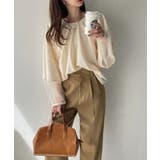 【Eclat one】シアー ドッキング ランタンスリーブ ブラウス | Eclat one | 詳細画像4