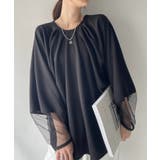 【Eclat one】シアー ドッキング ランタンスリーブ ブラウス | Eclat one | 詳細画像7