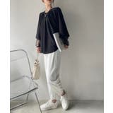 【Eclat one】シアー ドッキング ランタンスリーブ ブラウス | Eclat one | 詳細画像8