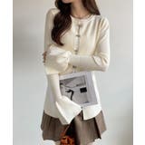 ホック開き フレアスリーブ カーディガン ニット トップス | Ada. | 詳細画像1 